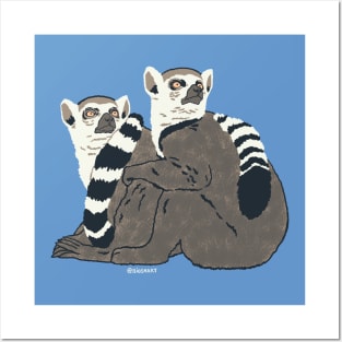 Two lemurs Posters and Art